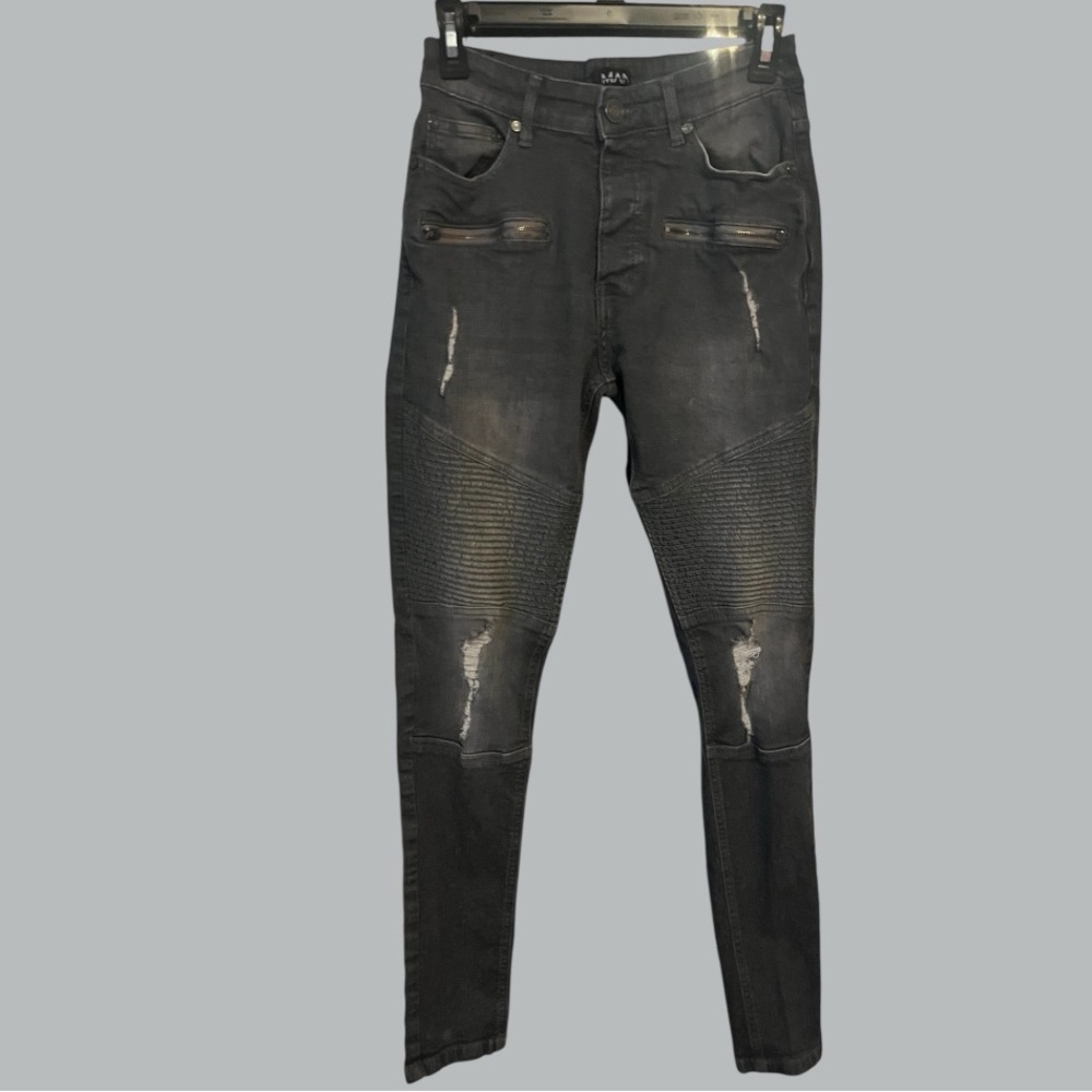 Boohoo MAN Black Distressed Jeans 30 x 32